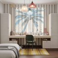thumbnail image 5 of Blue Palm Tree Kitchen Curtains 63 Inch Length, Tropical Beach Antique Wood Grain Summer Grommet Top Bedroom Living Room Curtains, Light Filtering Cafe Curtain Drapes 2 Panels Set 84''x63'', 5 of 9