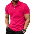 thumbnail image 2 of Mens Polo shirt with Pocket Short Sleeve Collared Golf Shirt Quick Dry Performance Athletic Polos Hot Pink M, 2 of 5