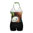 thumbnail image 5 of Kctiaxy Womens Swimsuits Plus Size Deep V Neck Backless Tops with Shorts 2 Piece Bathing Suits Casual Print Slim Fits Beach Swimwear, 5 of 7