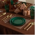 thumbnail image 2 of 6.3″ & 8.6″ Edge Collection Green Plastic Plates Combo Set, 24-Piece Elegant Disposable Dinnerware for 12 Servings, Party & Event Use, 2 of 6