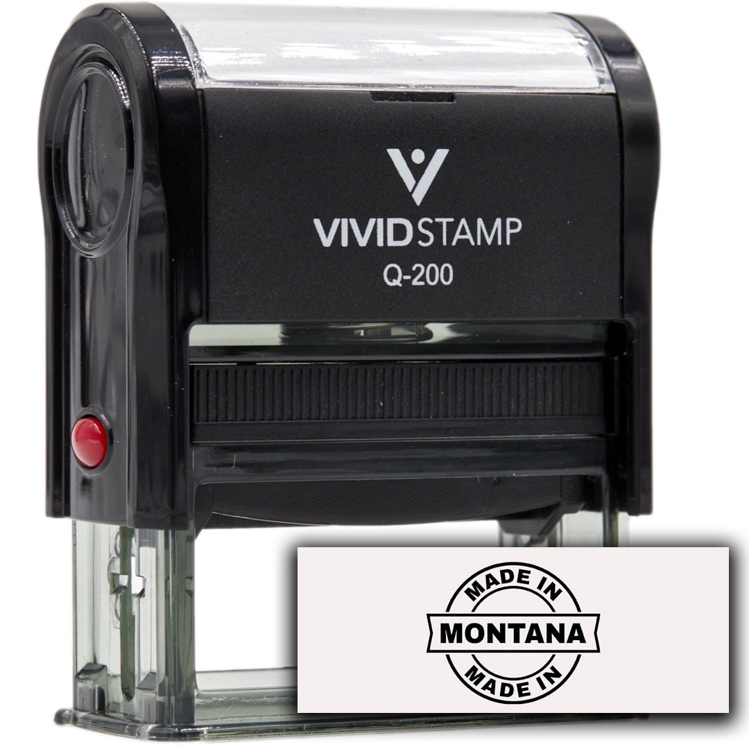 (3 pack) All Quality Made In Montana Self-Inking Rubber Stamp (Black Ink) - Q-200