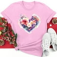 thumbnail image 2 of Love Letter Graphic Tshirts for Womens Valentine's Day Short Sleeve Tops Crew Neck Basic Tee Shirts, 2 of 5
