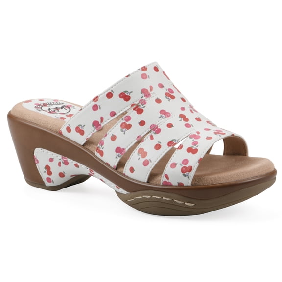 White Mountain Women's Valora Slip-on Clog Sandal - Medium & Wide Width