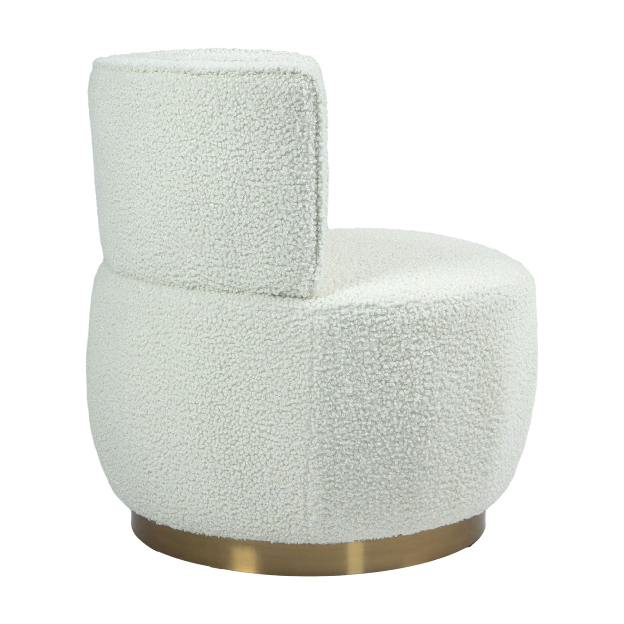 MAYEERTY 360 Degree Swivel Cuddle Barrel Accent Sofa Chairs, Round Armchairs with Wide Upholstered, Teddy Fabric Chair for Living Room, Bedroom, Office, Waiting Rooms