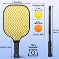 thumbnail image 3 of Pickleball Paddles Set Of 1, Fiberglass Surface, Colorful Lines Print, 1 Paddle, 2 Balls & Bag, 3 of 5