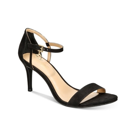 

THALIA SODI Womens Black Cushioned Adjustable Strap Sorina Round Toe Stiletto Buckle Dress Sandals 8 M