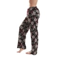 thumbnail image 2 of Just Love Fleece Pajama Pants for Women Sleepwear PJs. (Black - Winter Snowflake, X-Large), 2 of 3