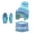 Blue, variant on Fancifize Kids Winter Hat Gloves Scarf Sets, Knit Fluffy Earflap Beanie Hats with Pom Mittens and Strechy Neck Warmer, 3 Piece Outfits