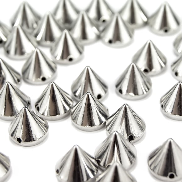 Tachuelas cónicas tipo bala de acrílico AIYUE 12 mm 100 piezas color plata