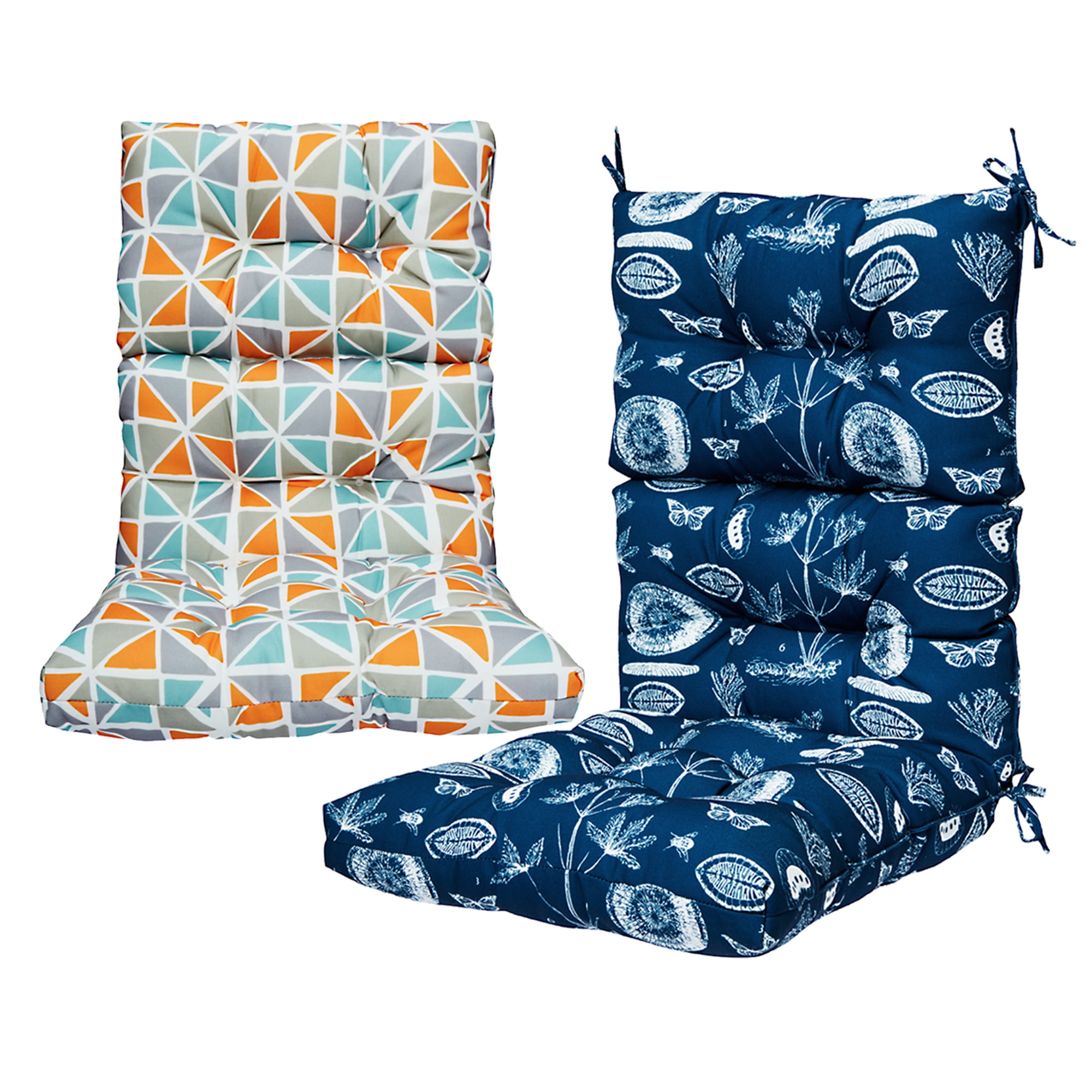 2 pack High Back Chair Cushion Sofa Chair Cushion with Ties, Thick seat