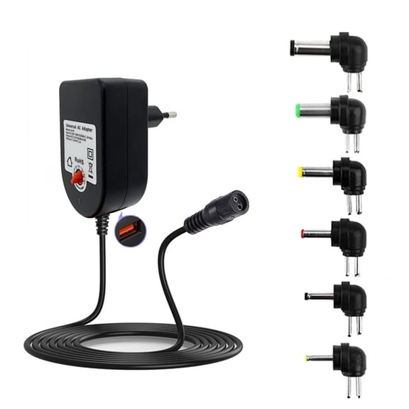 DC3-12V 36W Switching Power Supply Adapter with 6 Connectors AC100-240V to DC5521 for Multiple Devices