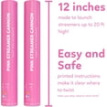 thumbnail image 5 of 2-Pack Biodegradable Pink Confetti Streamer Cannons | 12-Inch Party Poppers for Gender Reveal, Baby Shower & Celebrations, 5 of 7