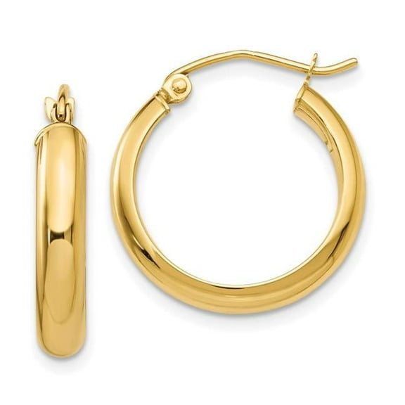 Primal Gold 14 Karat Yellow Gold Round Tube Hoop Earrings