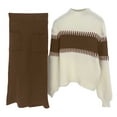 thumbnail image 4 of QHFBli Womens 2 Piece Sweater Skirt Sets Color Block Knit Sweater Top Bodycon Skirt Two Piece Outfits, 4 of 4