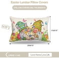 thumbnail image 3 of Spring Colorful Floral Lumbar Pillow Covers 12x20 Set of 2, Easter Gnome Bunny Flower Pillow Covers 12 x 20, Farmhouse Easter Spring Outdoor Decor for Corch Pouch and Patio Furniture, 3 of 6