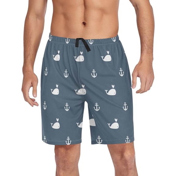 GZHJMY Anchor Pajama Pants Short for Men, Lounge Pants Lightweight Men Pajama Bottoms with Drawstring Pockets, Christmas New Year Birthday Gifts, X-Large
