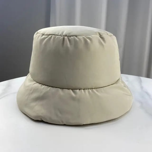 SikaFu New Solid Color Winter Down Warm Ligweig Bucket Hats Fashion Quilted Fluffy Beanies Windproof Pilot Ski Basin Cap Wholesale