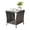 Gray, variant on LiteHaven Outdoor Wicker Side Table Rattan Side Tables End Table for Patio with Glass Top Rattan Storage for Patio Garden Balcony,Black