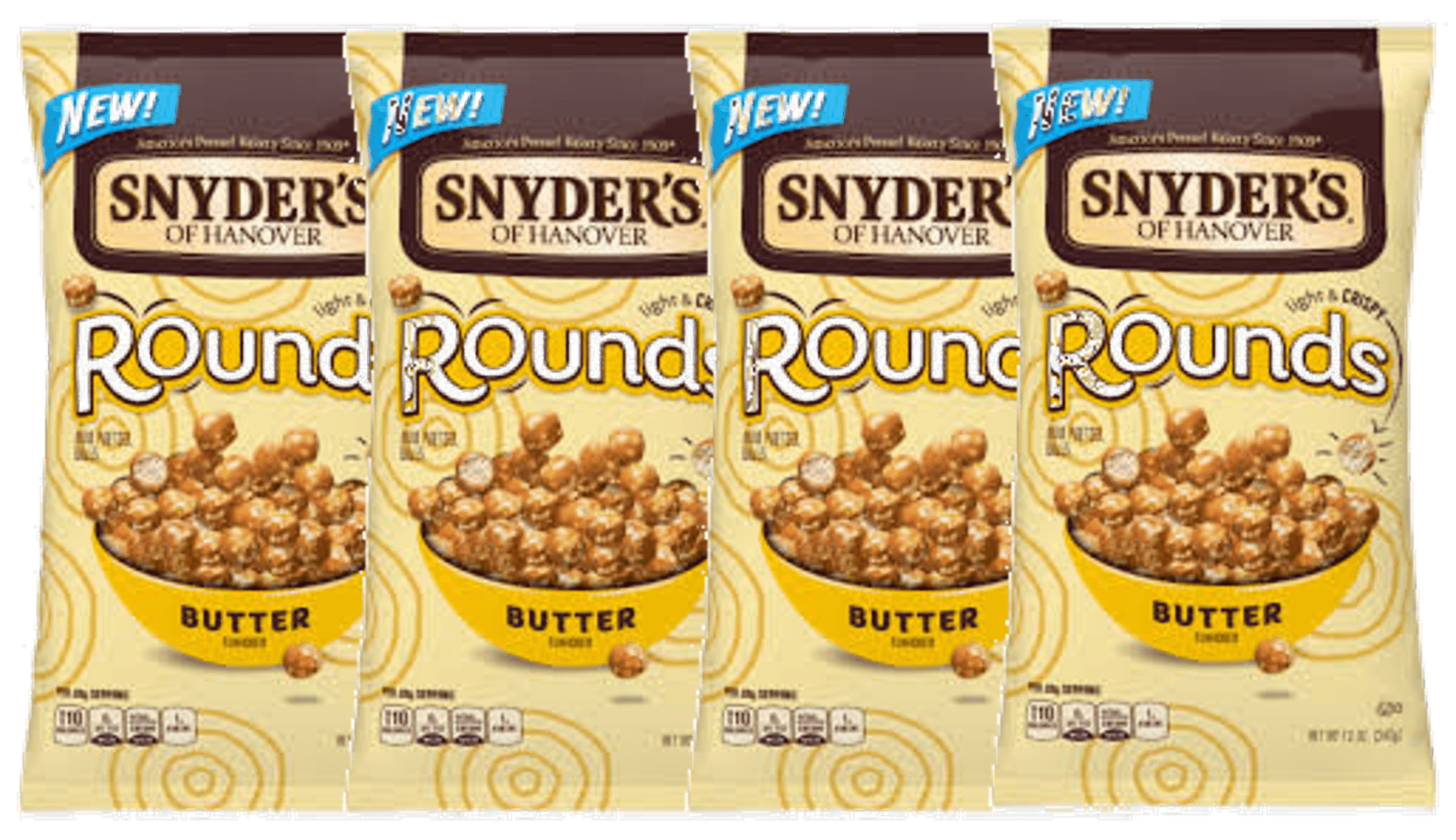 Snyder's of Hanover Butter Flavored Mini Pretzel Rounds, 4Pack 12 oz