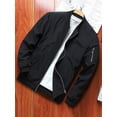 thumbnail image 4 of FAROOT Men's Bomber Jackets Solid/Contrast Color Stand Collar Long Sleeve Zip Front Coat, 4 of 8