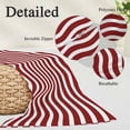thumbnail image 3 of Red White Small Pillow Covers, Modern Abstract Waves Water Ripple Striped Soft Breathable Throw Pillow Cases with Invisible Zipper, Decorative Pillowcase Pillows Protectors for Sofa Bed Chair 12"x20", 3 of 9