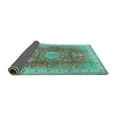 thumbnail image 2 of Ahgly Company Indoor Square Medallion Turquoise Blue Traditional Area Rugs, 7' Square, 2 of 4