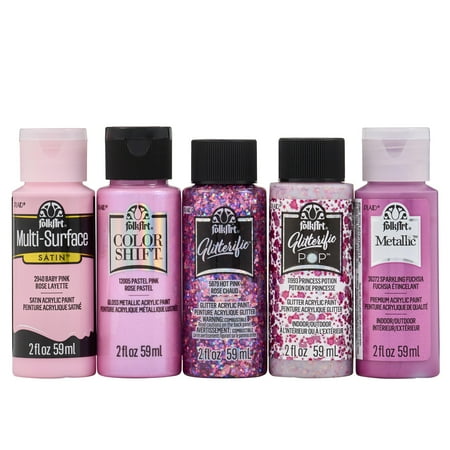FolkArt Best of Pinks Acrylic Craft Paint Set Featuring 5 Premium Pink Paint Formulas