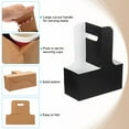 thumbnail image 3 of Uxcell Cup Carrier with Handle, Kraft Paperboard to Go Coffee Cup Holder, Portable Disposable Handled Drink Carriers Black-White 10, 3 of 7