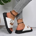 thumbnail image 5 of Barefoot Sandals for Women Chunky Cork Sandals with Adjustable Straps Comfortable Platform Sandals for Women Retro Slip on Shoes for Casual Vacation Outdoor Beach Wear (White,38), 5 of 6