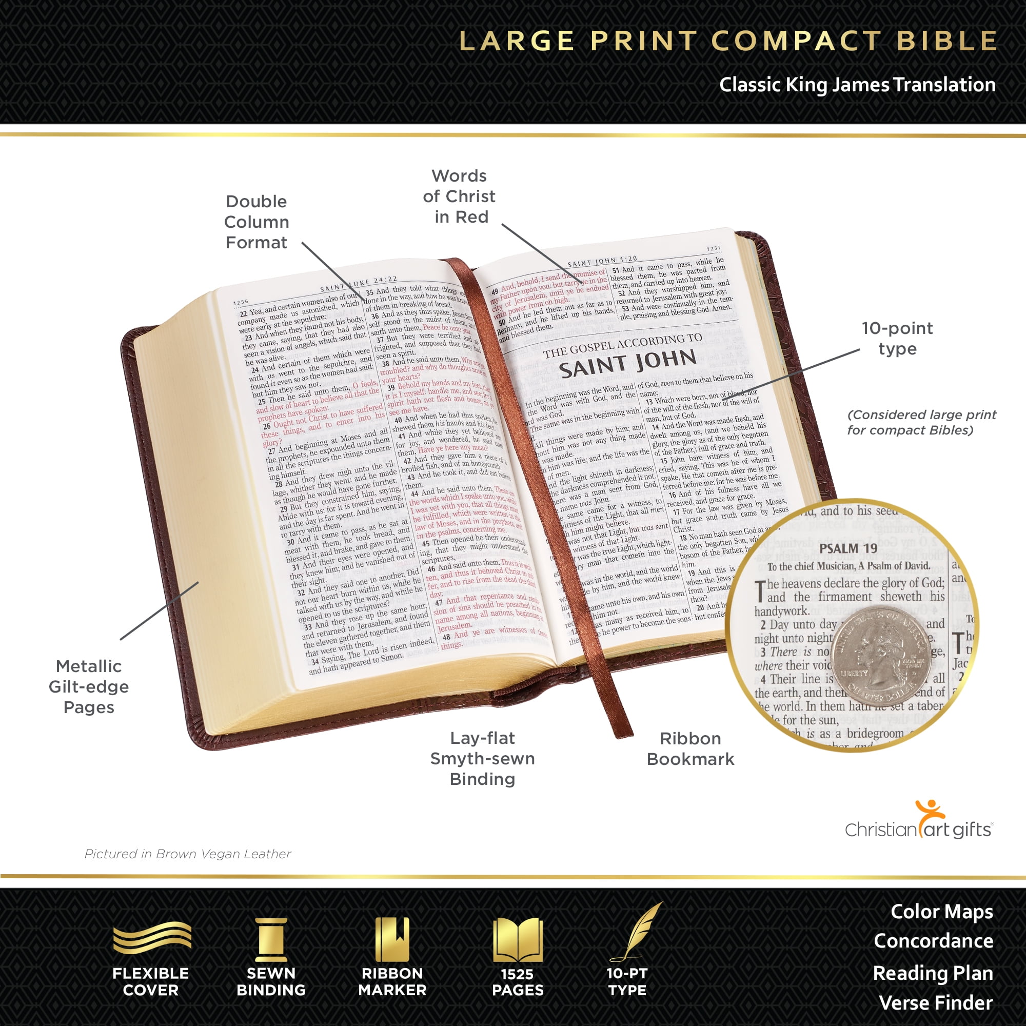 KJV Compact Large Print Lux-Leather Teal, (Hardcover)