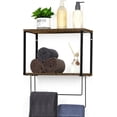 thumbnail image 2 of Oumilen Wall Mount Bathroom Shelf Rustic 8.07"x15.75" 2 Tier, 2 of 7