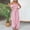 Pink, variant on Womens Casual Strapless Summer Jumpsuits Loose Off Shoulder Smocked Sleeveless Wide Leg Romper M