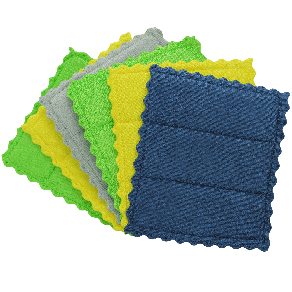 Kitchen Cleaning Foam Core Dish Sponge Cloths Multi Color, 6 Pack
