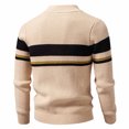 thumbnail image 4 of Babcutegg Big and Tall Mens Quarter Zip Sweater Stand Collar Color Block Knit Pullover Casual Fall Winter Top Size 4XL, 4 of 7