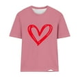 thumbnail image 3 of ICHUANYI Womens Tops Summer Trendy Short Sleeve Crew Neck Heart Print T-shirt Casual Shirts, 3 of 4