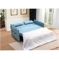 thumbnail image 2 of Modern Blue Fabric Convertible Sofa Bed with Adjustable Backrest and Side Pockets, 2 of 5