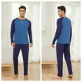 thumbnail image 6 of Mens Cotton Pajama Sets Long Sleeve Sleepwear for Men 2 Piece Mens Loungewear Sets with Pocket, Sizes S-XXL, 6 of 10