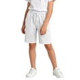 thumbnail image 5 of ZOYOEN Girls Denim Shorts with Pockets- Elastic Waist Summer Baggy Casual Kids Bermuda Shorts White Size 8, 5 of 7