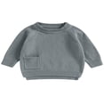 thumbnail image 1 of Baby Girl Boy Knit Pullover Sweater Fall Winter Warm Sweatshirt Tops with Pocket, 1 of 6
