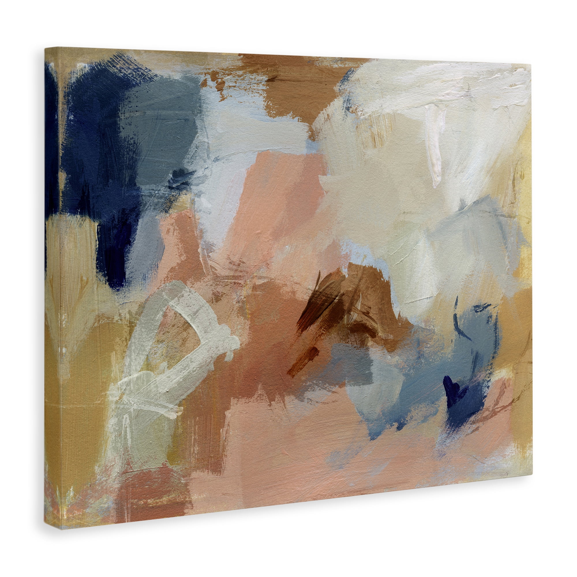 Stupell Industries Rustic Neutrals Painting Abstract Painting Wrapped Canvas Art Print Wall Art, 30 x 24