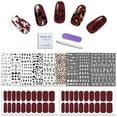 thumbnail image 1 of Yazhiji Maroon Nail Art Stickers Decals Nail Polish Stickers Nail Strips Decals (900+Designs) for Women, 1 of 9
