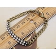 thumbnail image 3 of Bronze Double Lines Clear Crystal Rhinestone Adjustable Link Chain Bracelet, 3 of 4