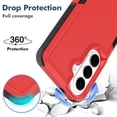 thumbnail image 6 of Defender Case for Samsung Galaxy S26 5G 6.3", Dual Layer PC+TPU Rugged Shockproof Full Body Protective Cover,Red,For Galaxy S26 5G, 6 of 6