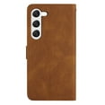 thumbnail image 3 of Tarise Galaxy S22 5G Flip Wallet Phone Case, PU Leather Kickstand Wrist Strap Card Holders Shockproof TPU Inner Shell Slim Magnetic Solid Color Case Cover for Samsung Galaxy S22 5G 6.1" 2022, Brown, 3 of 9