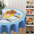 thumbnail image 4 of Oktoberfest Tablecloth Blue White Check Octoberfest Round Tablecloth 60 Inch German Bavarian Table Cloth for Farmhouse Kitchen Decor Polyester Fabric Blue Table Cover for Party Outdoor Camping, 4 of 6