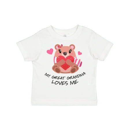 

Inktastic My Great Grandma Loves me- bear and hearts Boys or Girls Toddler T-Shirt
