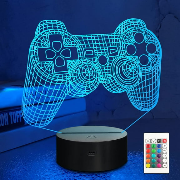 3D Gamepad Lamp Game Console Night Light 3D Illusion lamp for Kids, 16 Colors Changing with Remote, Gaming Room Gamer Gift, Kids Bedroom Decor as Xmas Holiday Birthday Gifts for Boys Girls