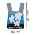 thumbnail image 4 of Unique Bargains 1 Pc Knitted Wrist Bag Flower Letter Gift Bag Blue, 4 of 5
