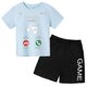 thumbnail image 3 of Conjunto de camiseta y pantalones cortos con estampado de máquina de juego de arte de grafiti para niños, moda de verano, informal, de manga corta, para niños y niñas, 3 of 5