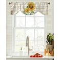 thumbnail image 3 of Farm Flower Sunflower Bee Window Valance Curtain Kitchen Cafe Short Curtains Living Room Tie-Up Valance Curtain, 3 of 6